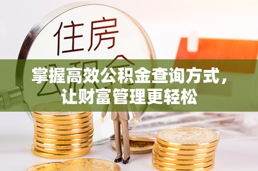 扶绥掌握高效公积金查询方式，让财富管理更轻松